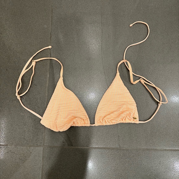 Rip Curl Peach Striped Bikini Top - Picture 1 of 3
